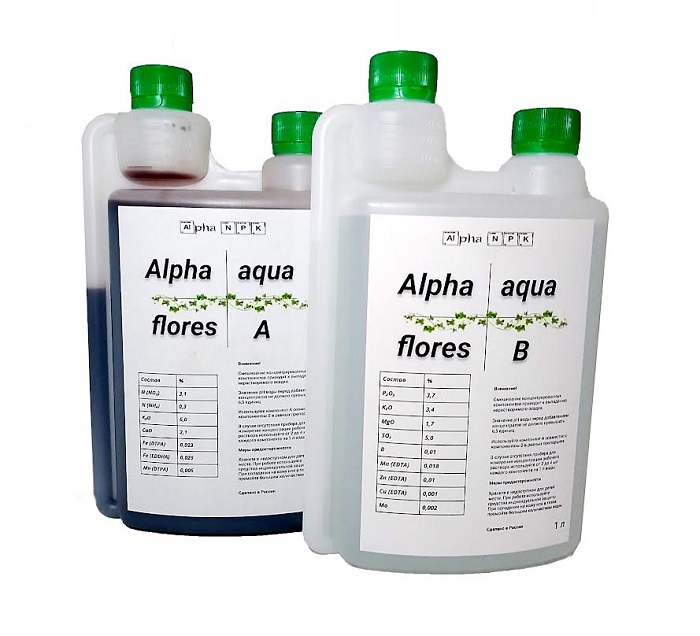 Alpha NPK Agua Flores A&B 1 л двухкомпонентное удобрение на стадию цветения 1 л