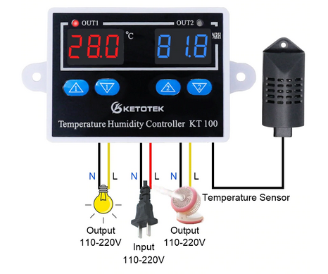 Ketotek KT100  контроллер влажности и температуры